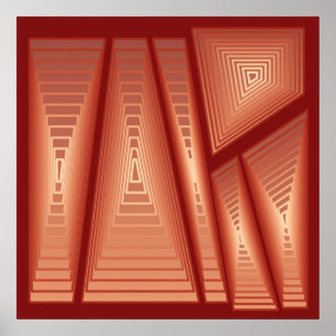 Moderne Abstracte - 3D-Piramides, Koper Poster