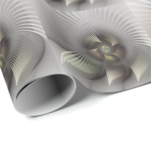 Moderne Abstracte 3D Vorm Fractal Art Cadeaupapier (Rol Hoek)