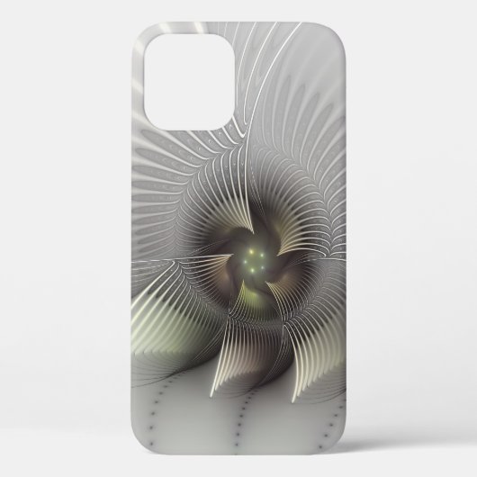 Moderne Abstracte 3D Vorm Fractal Art Case-Mate iPhone Case (Achterkant)