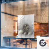 Moderne Abstracte 3D Vorm Fractal Art Raamsticker (Cafe Raam)