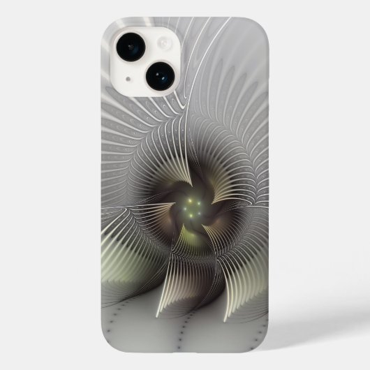 Moderne Abstracte 3D Vorm Fractale Kunst Case-Mate iPhone Case (Achterkant)