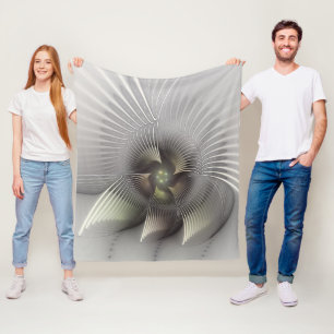 Moderne Abstracte 3D Vorm Fractale Kunst Fleece Deken