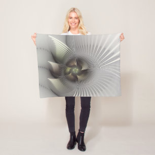 Moderne Abstracte 3D Vorm Fractale Kunst Fleece Deken