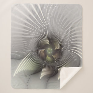 Moderne Abstracte 3D Vorm Fractale Kunst Sherpa Deken