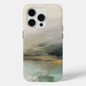 Moderne Abstracte aangepaste naam Blauwgroen Case-Mate iPhone Case (Achterkant)