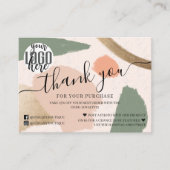 Moderne Abstracte Aarde Tones Gold Bedankt Visitekaartje (Voorkant)