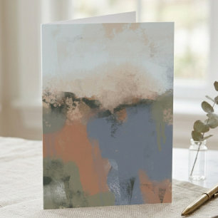 Moderne Abstracte Aardetinten Kwaststreek Kunst Kaart