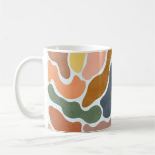 Moderne abstracte, aardse tinten illustratie. koffiemok