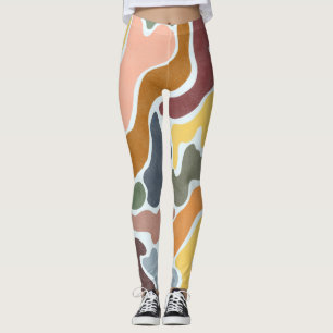 Moderne abstracte, aardse tinten illustratie. leggings