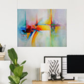 Moderne Abstracte acrylverf Poster (Thuiskantoor)