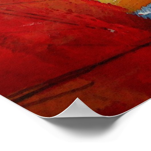 Moderne Abstracte afdrukken - Abstracte vierkantsP Poster (Hoek)