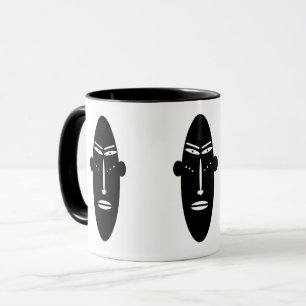 Moderne abstracte Afrikaanse tatoeage gezichtskuns Mok