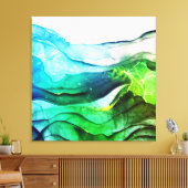 Moderne abstracte alcoholinkt, gerekt canvas afdruk (Insitu (Woonkamer))