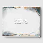 Moderne Abstracte Aquarel Groen & Goud Bruiloft Gastenboek (Achterkant)