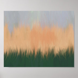 Moderne Abstracte Art Blue Coral Forest Green Poster