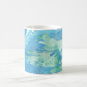 Moderne Abstracte Art Blue Green Sjabloon Elegant Koffiemok (Center)