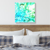 Moderne Abstracte Art Blue Yellow Green Trendy Canvas Afdruk (Insitu (Slaapkamer))
