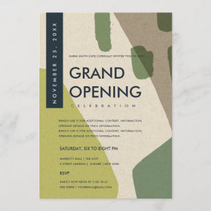 MODERNE ABSTRACTE ART LIME GREEN GRAND OPENEN GEBE KAART