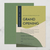 MODERNE ABSTRACTE ART LIME GREEN GRAND OPENEN GEBE KAART (Voorkant / Achterkant)