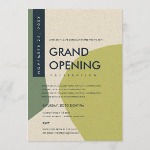 MODERNE ABSTRACTE ART LIME GREEN GRAND OPENEN GEBE KAART