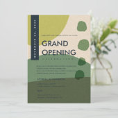 MODERNE ABSTRACTE ART LIME GREEN GRAND OPENEN GEBE KAART (Staand voorkant)