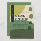 MODERNE ABSTRACTE ART LIME GREEN GRAND OPENEN GEBE KAART (Voorkant / Achterkant)