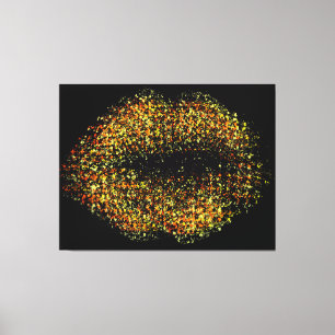 Moderne Abstracte art Lips #22 Canvas Afdruk