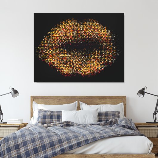 Moderne Abstracte art Lips #27 Canvas Afdruk (Insitu (Slaapkamer))