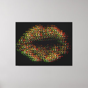 Moderne Abstracte art Lips #35 Canvas Afdruk
