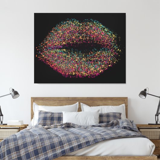 Moderne Abstracte art Lips #51 Canvas Afdruk (Insitu (Slaapkamer))