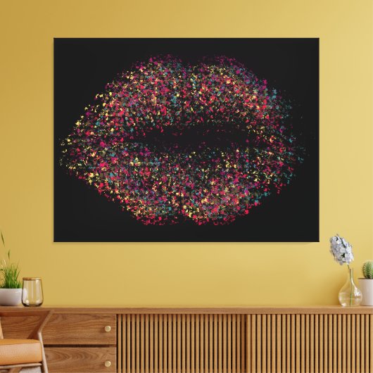 Moderne Abstracte art Lips #7 Canvas Afdruk (Insitu (Woonkamer))