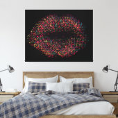 Moderne Abstracte art Lips #7 Canvas Afdruk (Insitu (Slaapkamer))
