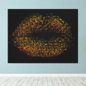 Moderne Abstracte art Lips Canvas Afdruk (Insitu (Houten vloer))