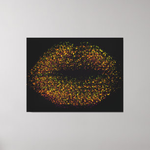 Moderne Abstracte art Lips Canvas Afdruk