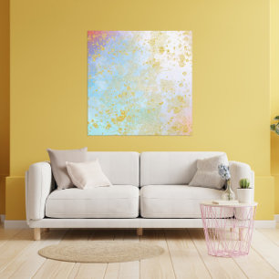 Moderne Abstracte Artistieke Nep Goud Glitter Verf Canvas Afdruk
