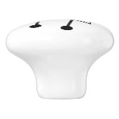 Moderne Abstracte atoomkunst in de Mideeuw Keramische Knop (Zijkant)