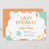 Moderne Abstracte Baby Sprinkle Kaart (Voorkant / Achterkant)