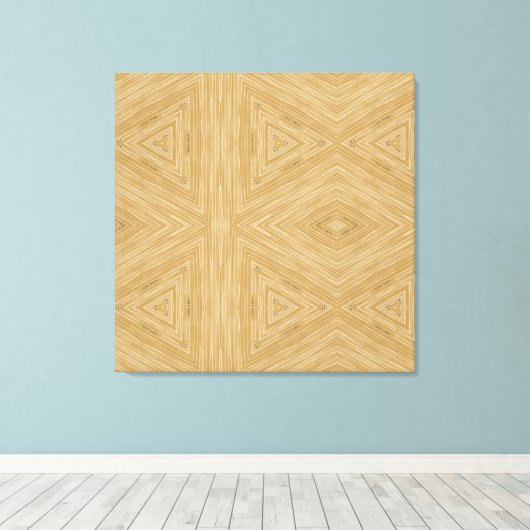 Moderne Abstracte beige witte driehoekspatroon Canvas Afdruk (Insitu (Houten vloer))