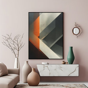 Moderne Abstracte Beton Oranje Accent Poster