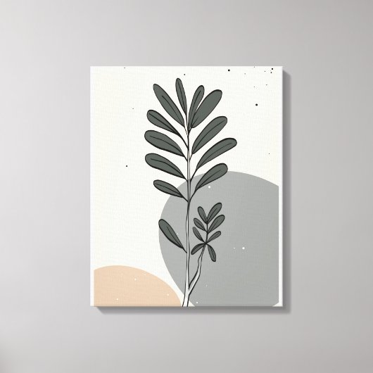 Moderne abstracte bladeren canvas afdruk (Voorkant)