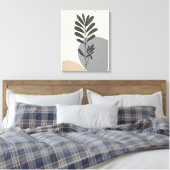 Moderne abstracte bladeren canvas afdruk (Insitu (Slaapkamer))