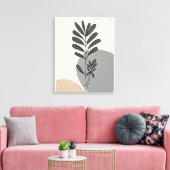 Moderne abstracte bladeren canvas afdruk (Insitu (Woonkamer))