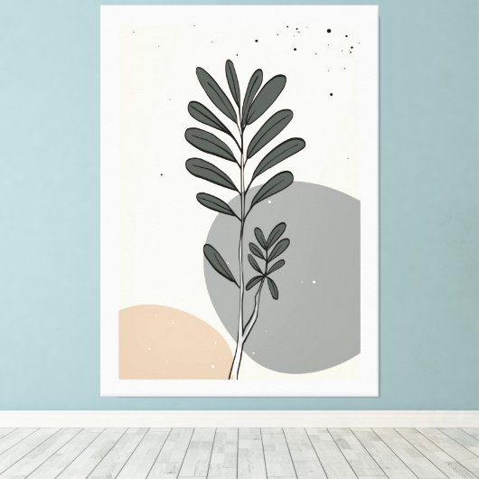 Moderne abstracte bladeren canvas afdruk (Insitu (Houten vloer))