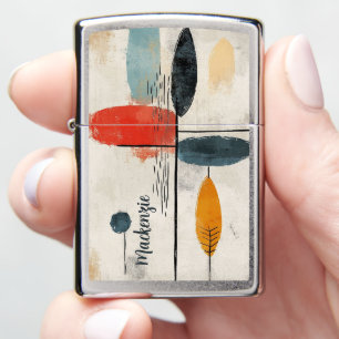 Moderne Abstracte Bladeren Naam Gepersonaliseerd