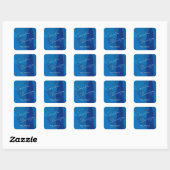 Moderne Abstracte Blauwe Aangepaste Afstuderen Vierkante Sticker (Vel)