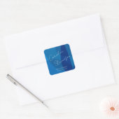 Moderne Abstracte Blauwe Aangepaste Afstuderen Vierkante Sticker (Envelop)