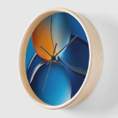 "Moderne Abstracte Blauwe en Oranje Glaskunstmuur (Hoek)