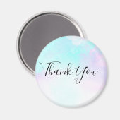 Moderne Abstracte blauwe en Paarse Waterverf Dank  Magneet (Voorkant / Achterkant)