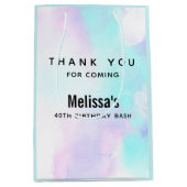 Moderne Abstracte blauwe en Paarse Waterverf Dank  Medium Cadeauzakje (Voorkant)