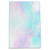 Moderne Abstracte blauwe en Paarse Waterverf Dank  Medium Cadeauzakje (Achterkant)